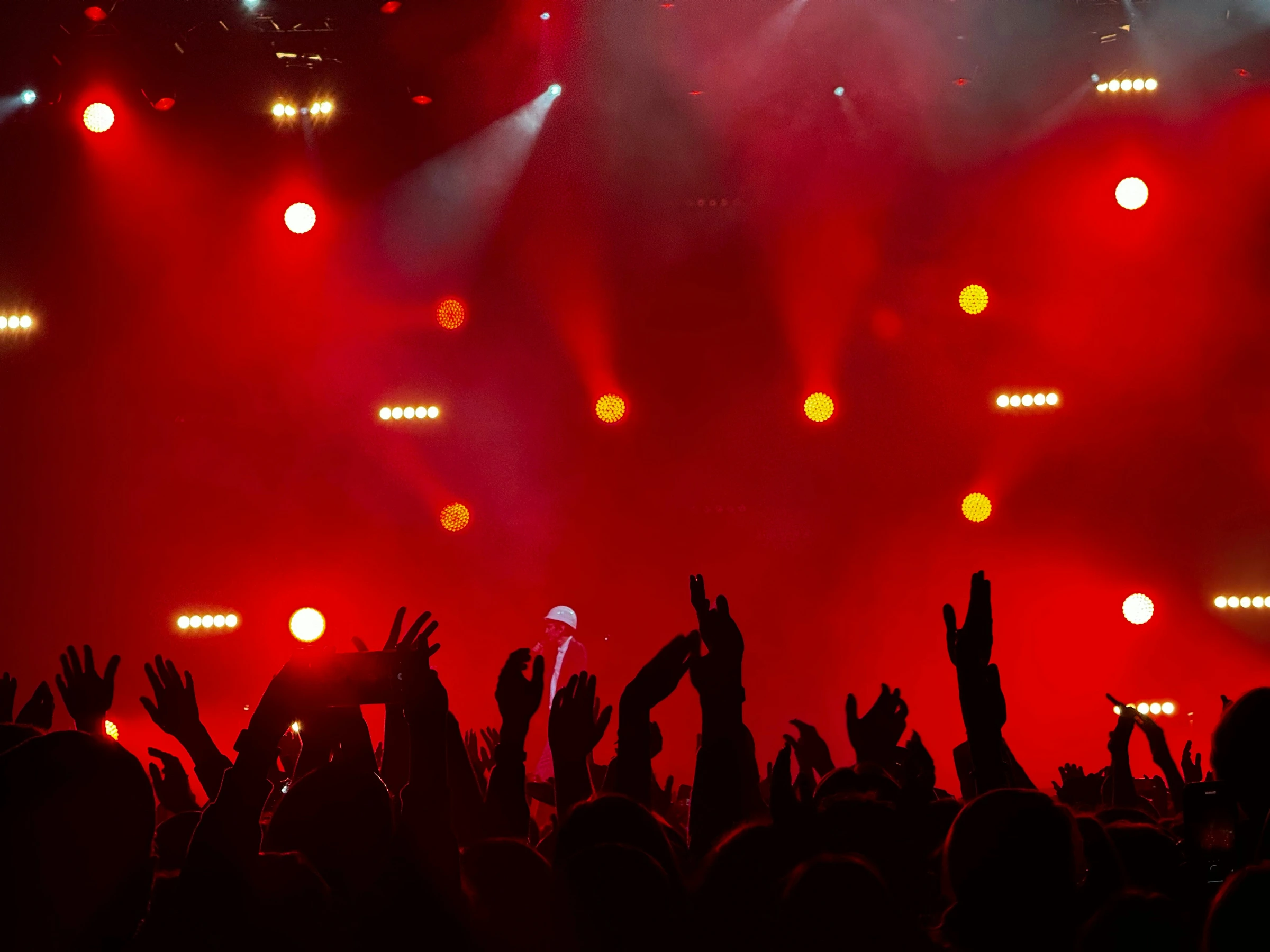 Concert crowd with stage lights